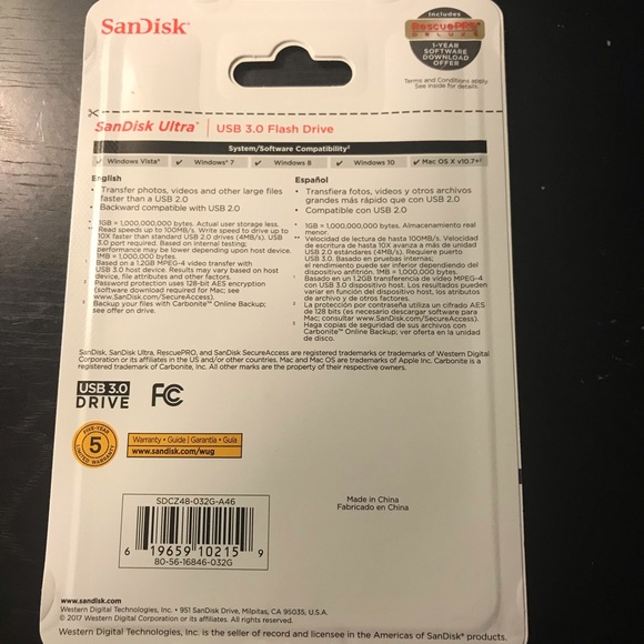 💥 SanDisk Ultra USB 3.0 Flash Drive 32 GB 100MB/s - Picture 2 of 2